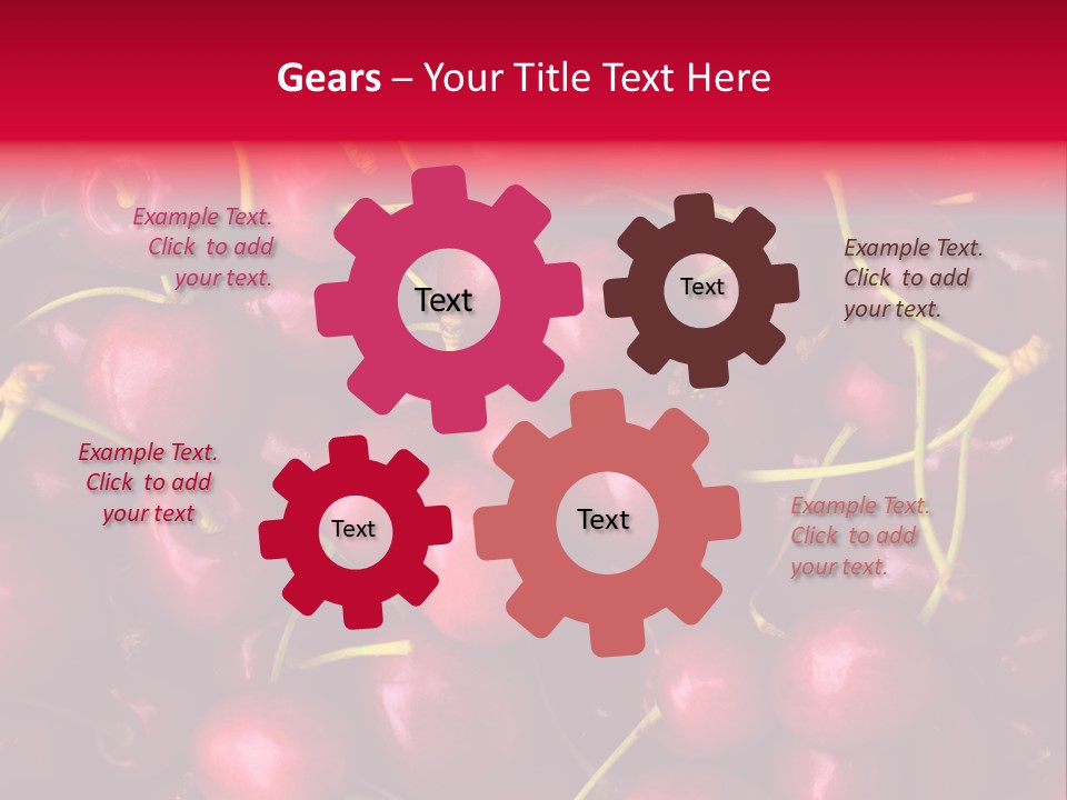 Red Cherries For Sale On A Market PowerPoint Template