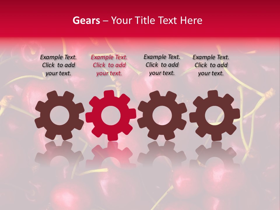 Red Cherries For Sale On A Market PowerPoint Template