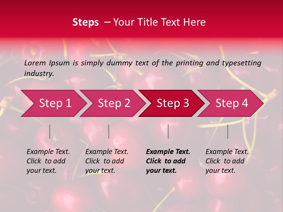 Red Cherries For Sale On A Market PowerPoint Template