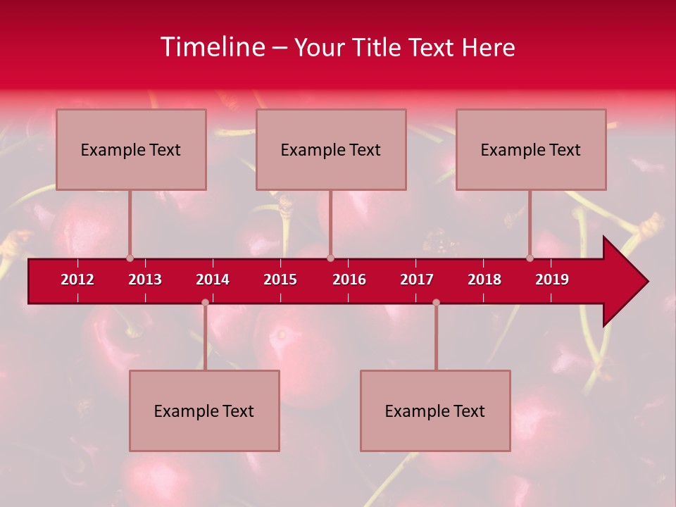 Red Cherries For Sale On A Market PowerPoint Template