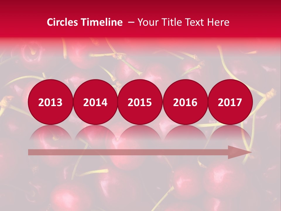 Red Cherries For Sale On A Market PowerPoint Template