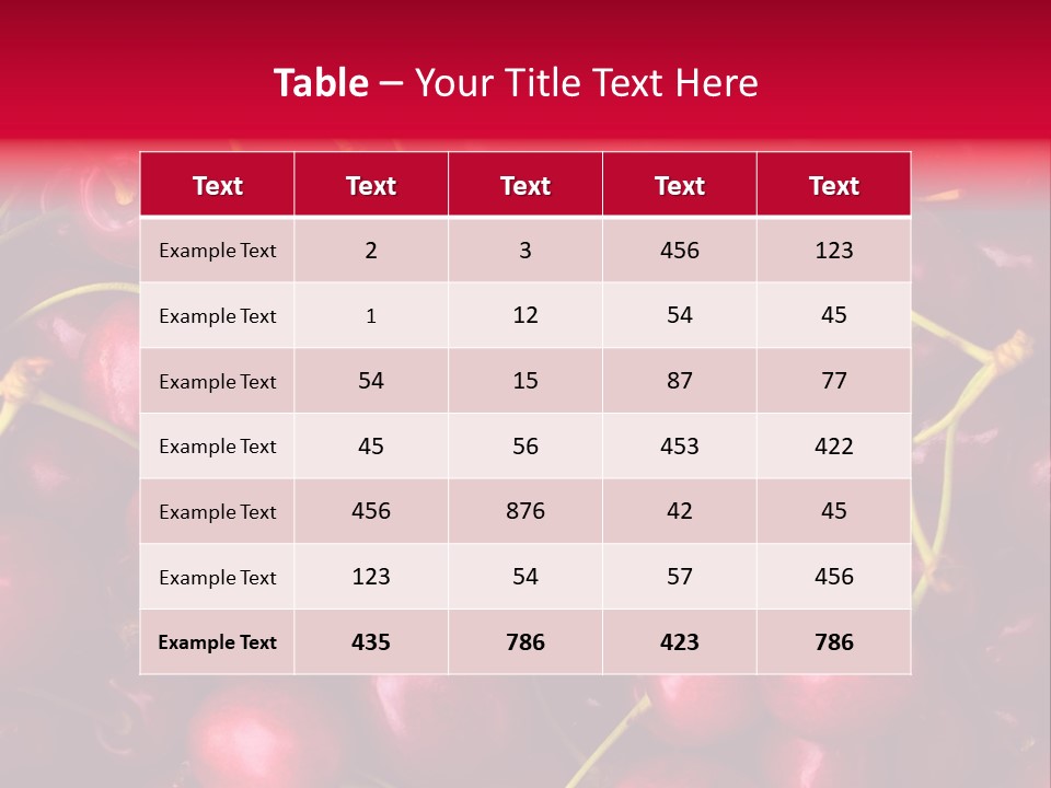 Red Cherries For Sale On A Market PowerPoint Template