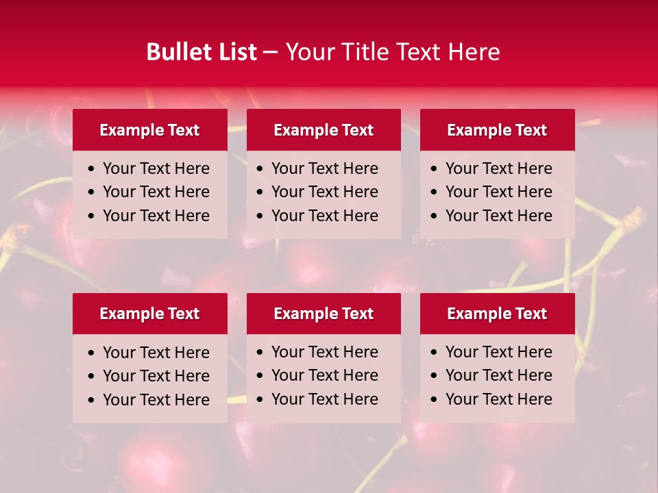 Red Cherries For Sale On A Market PowerPoint Template