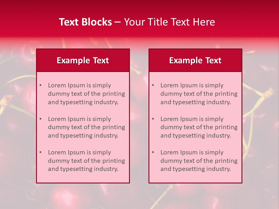 Red Cherries For Sale On A Market PowerPoint Template