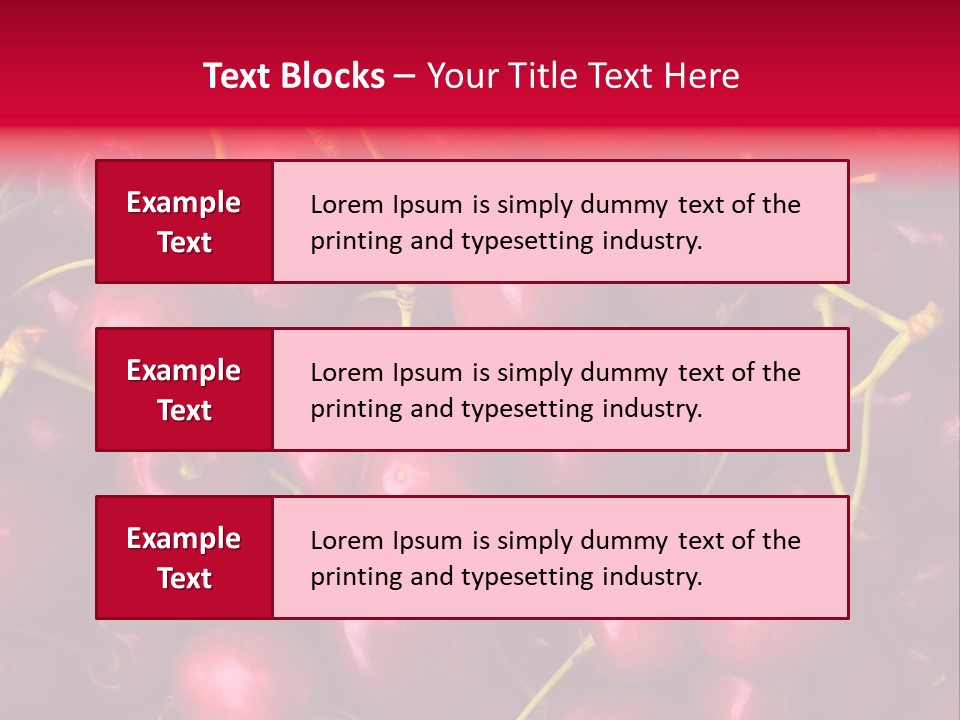 Red Cherries For Sale On A Market PowerPoint Template