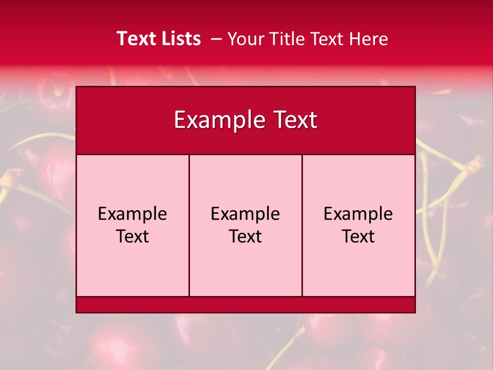 Red Cherries For Sale On A Market PowerPoint Template