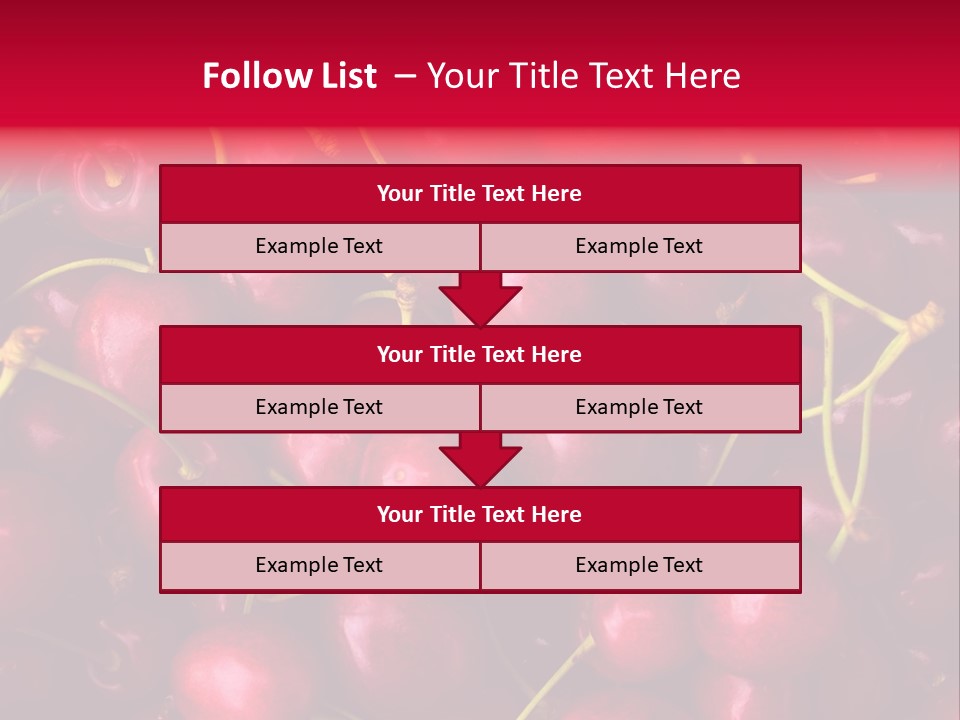 Red Cherries For Sale On A Market PowerPoint Template