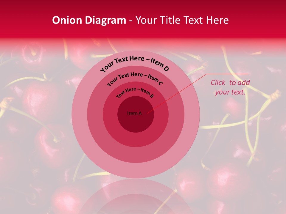 Red Cherries For Sale On A Market PowerPoint Template