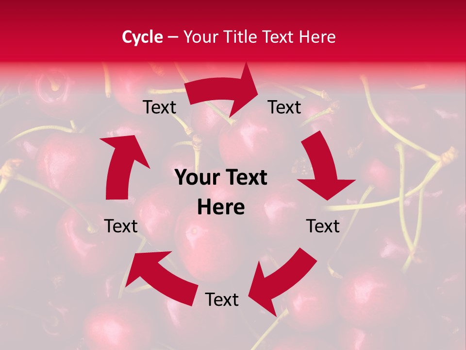 Red Cherries For Sale On A Market PowerPoint Template
