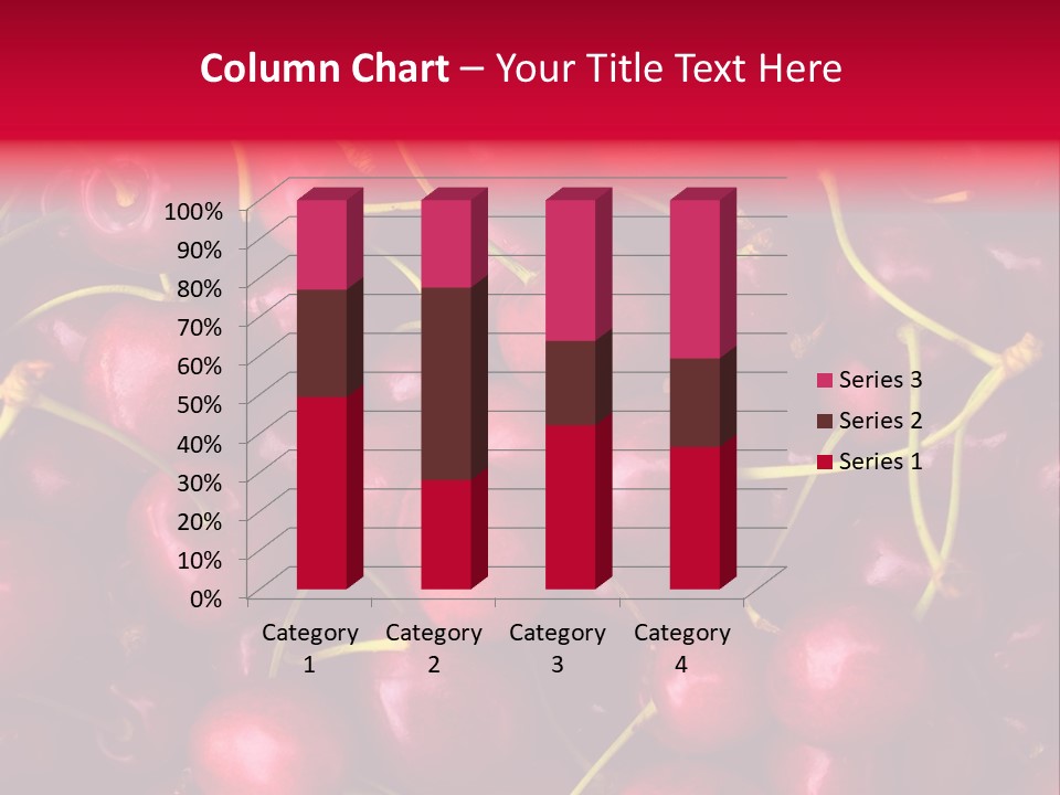 Red Cherries For Sale On A Market PowerPoint Template