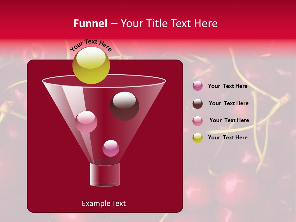 Red Cherries For Sale On A Market PowerPoint Template