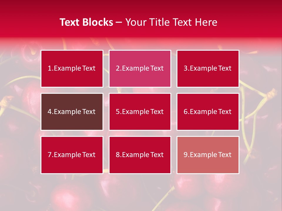 Red Cherries For Sale On A Market PowerPoint Template