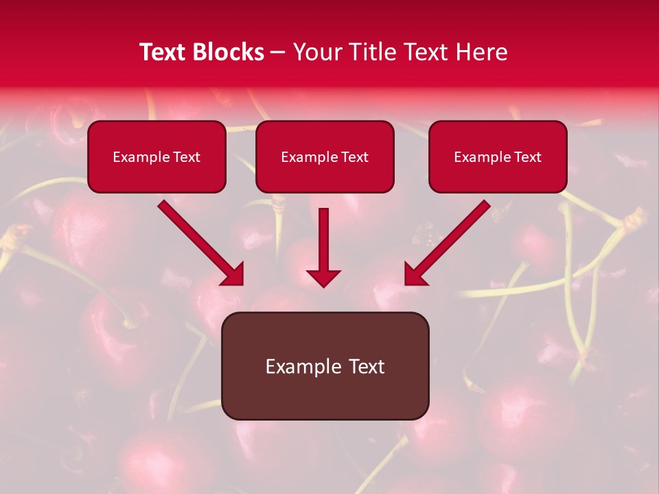 Red Cherries For Sale On A Market PowerPoint Template