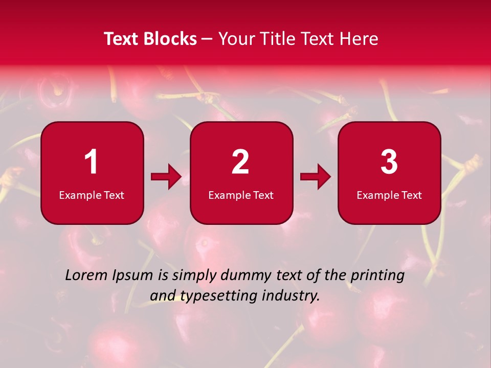 Red Cherries For Sale On A Market PowerPoint Template