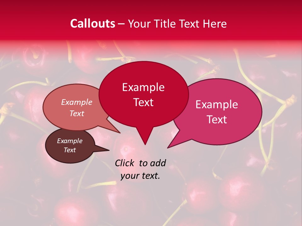 Red Cherries For Sale On A Market PowerPoint Template