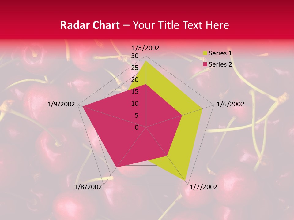 Red Cherries For Sale On A Market PowerPoint Template