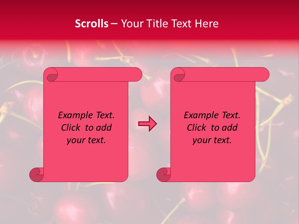Red Cherries For Sale On A Market PowerPoint Template