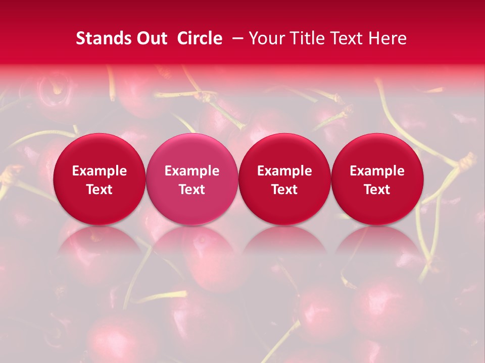 Red Cherries For Sale On A Market PowerPoint Template