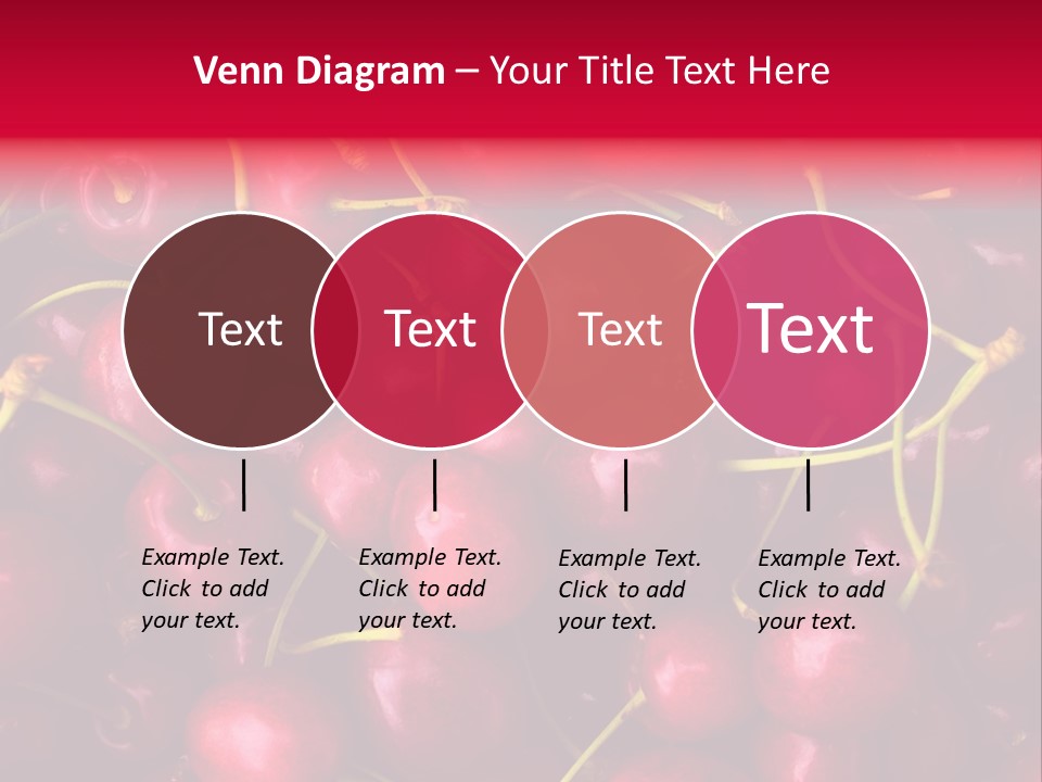 Red Cherries For Sale On A Market PowerPoint Template