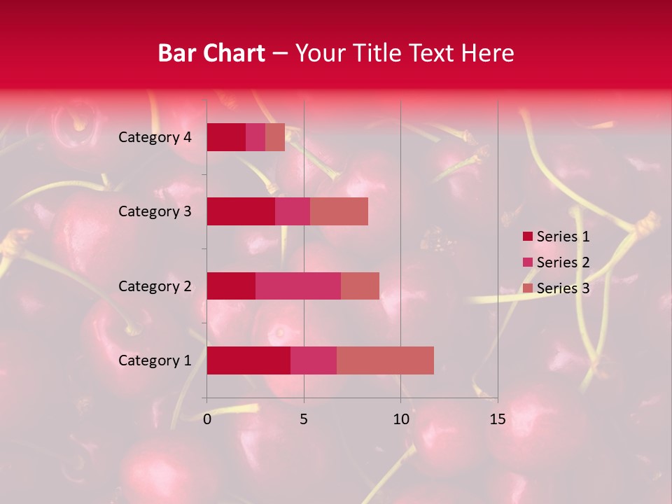 Red Cherries For Sale On A Market PowerPoint Template