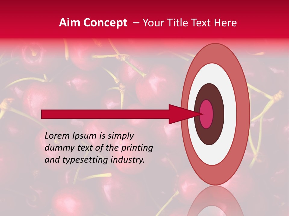 Red Cherries For Sale On A Market PowerPoint Template