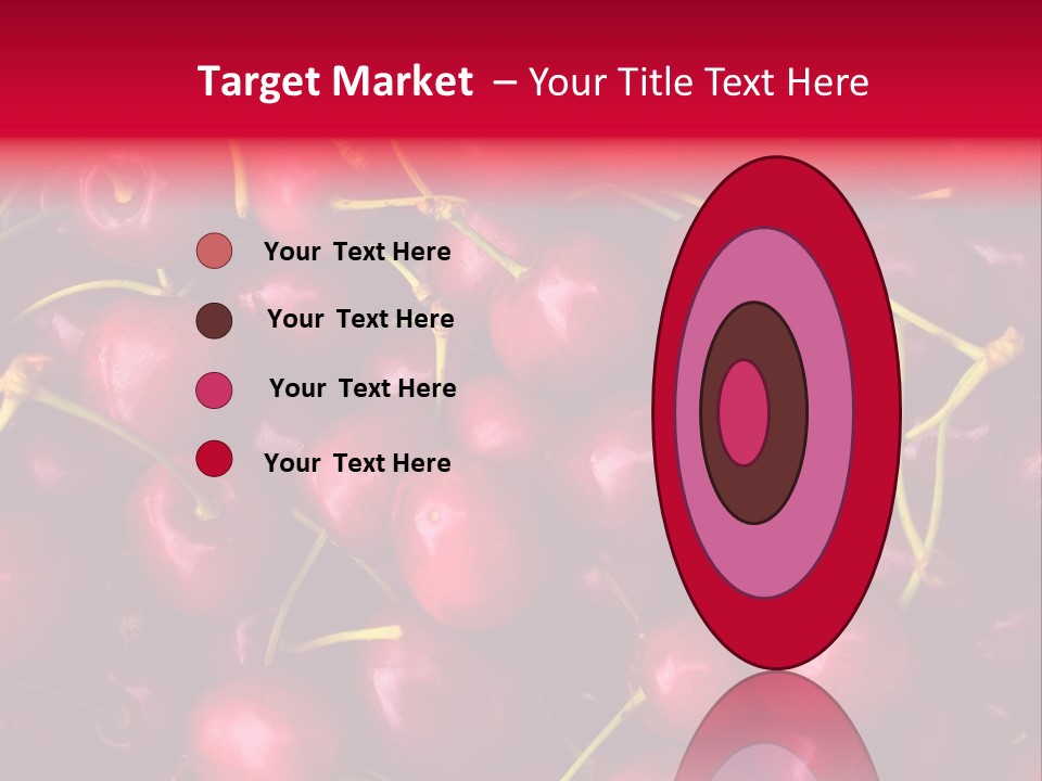 Red Cherries For Sale On A Market PowerPoint Template