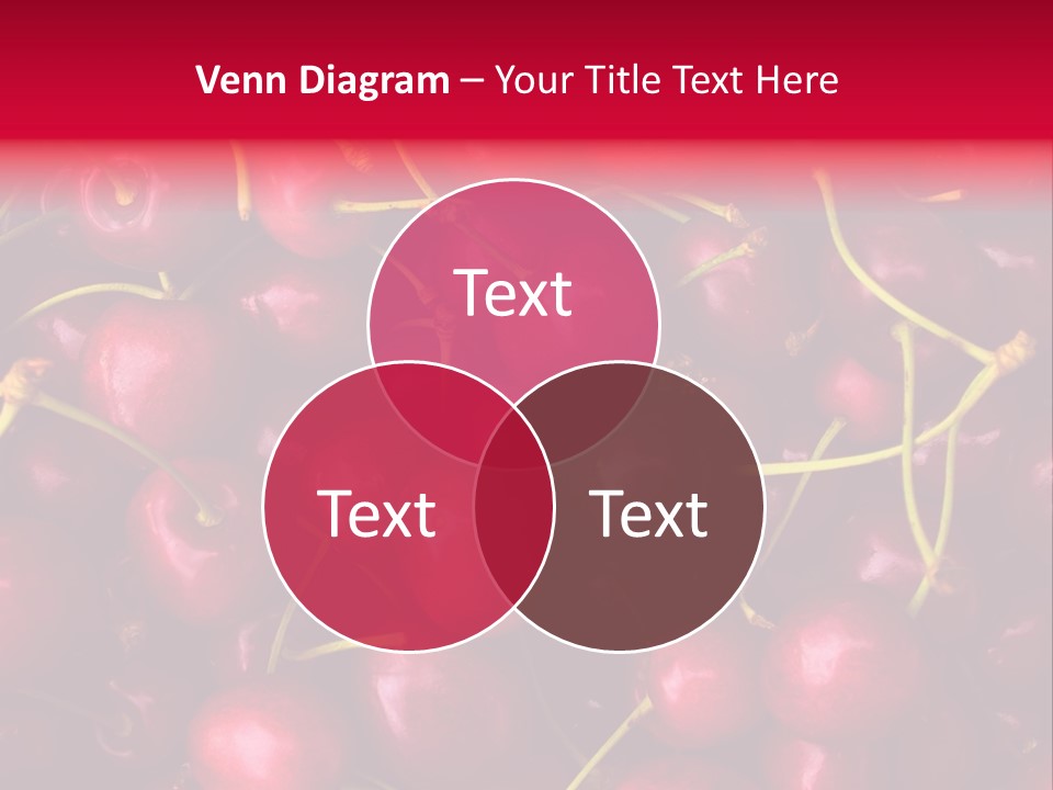 Red Cherries For Sale On A Market PowerPoint Template