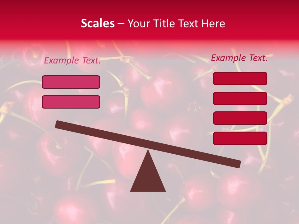 Red Cherries For Sale On A Market PowerPoint Template