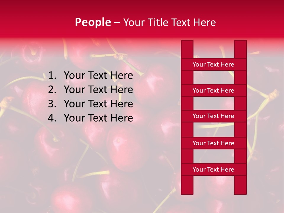 Red Cherries For Sale On A Market PowerPoint Template