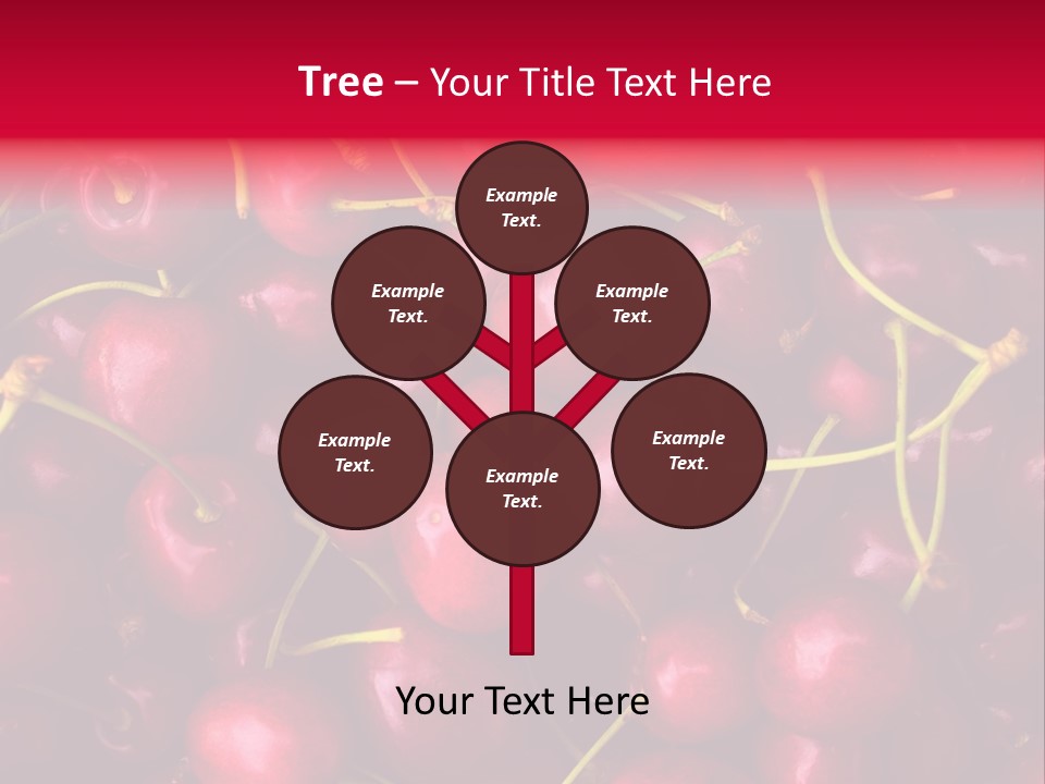 Red Cherries For Sale On A Market PowerPoint Template