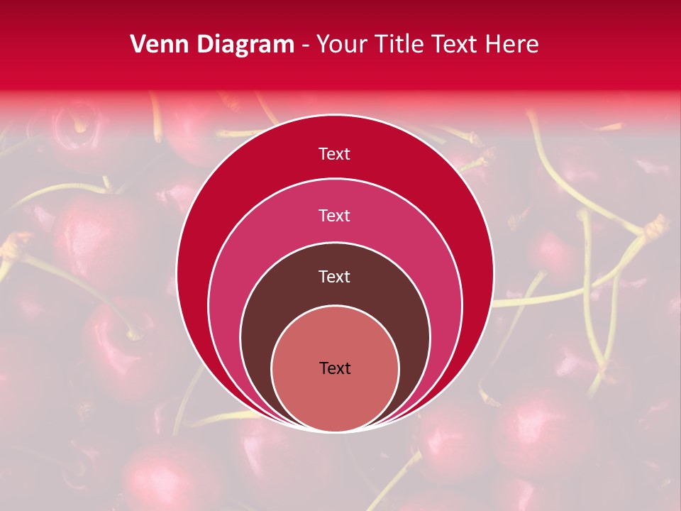 Red Cherries For Sale On A Market PowerPoint Template