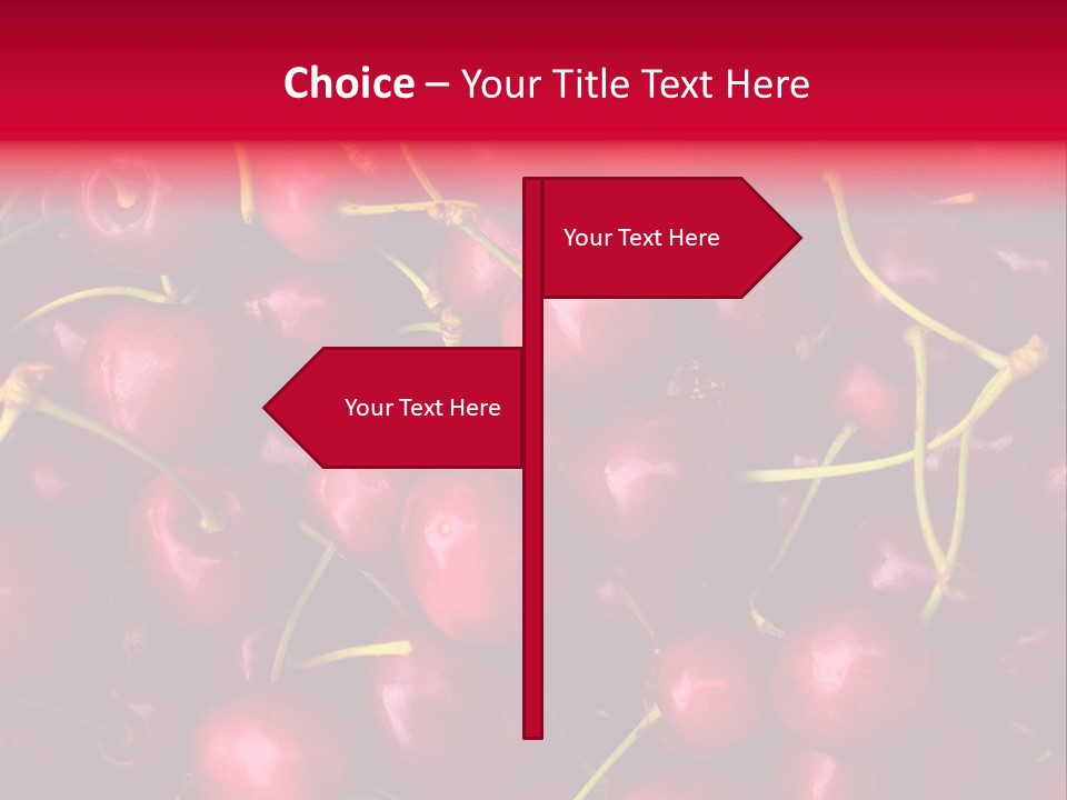 Red Cherries For Sale On A Market PowerPoint Template