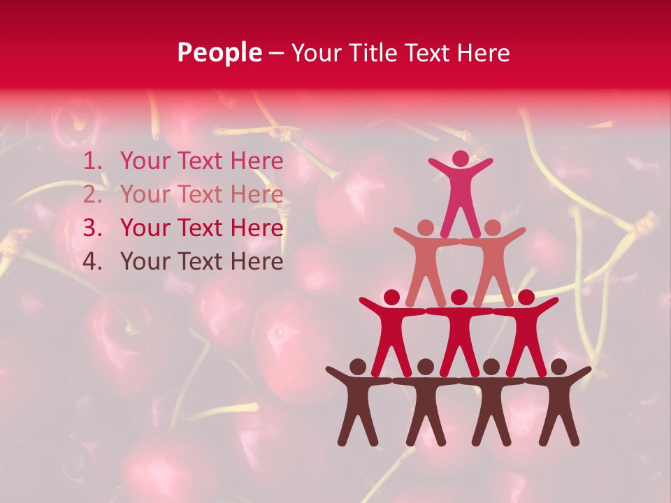Red Cherries For Sale On A Market PowerPoint Template