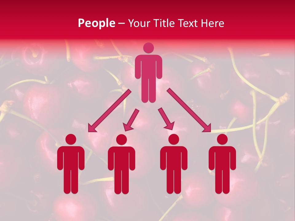 Red Cherries For Sale On A Market PowerPoint Template