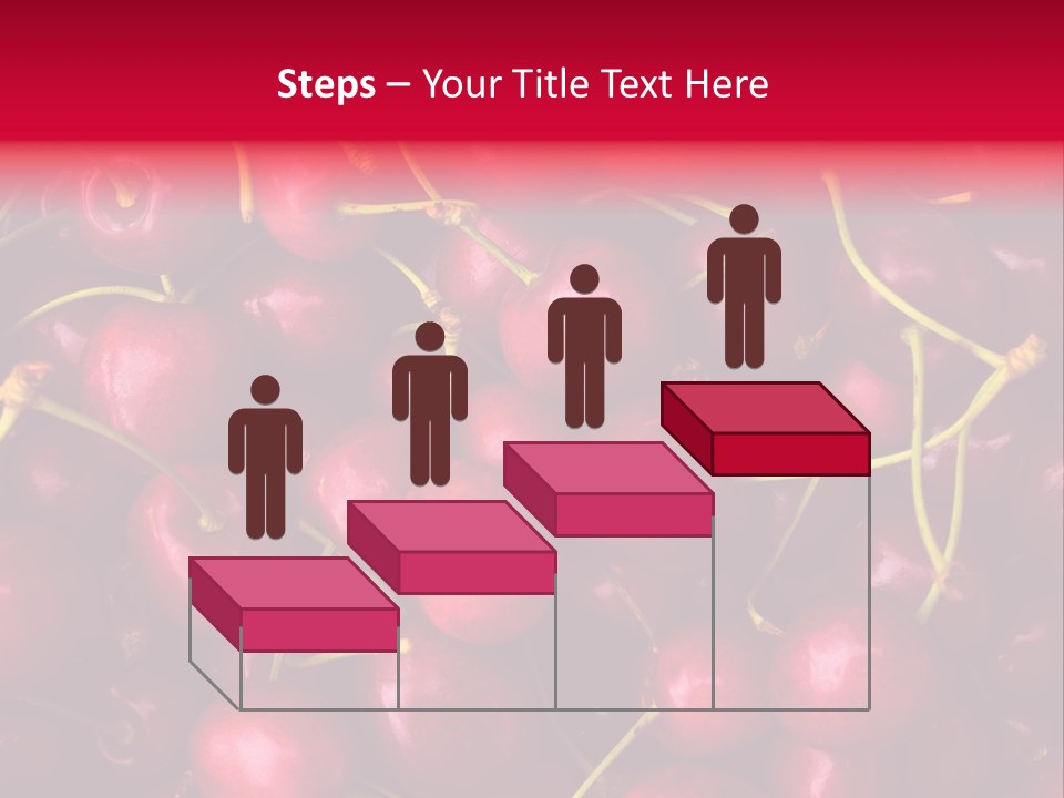 Red Cherries For Sale On A Market PowerPoint Template