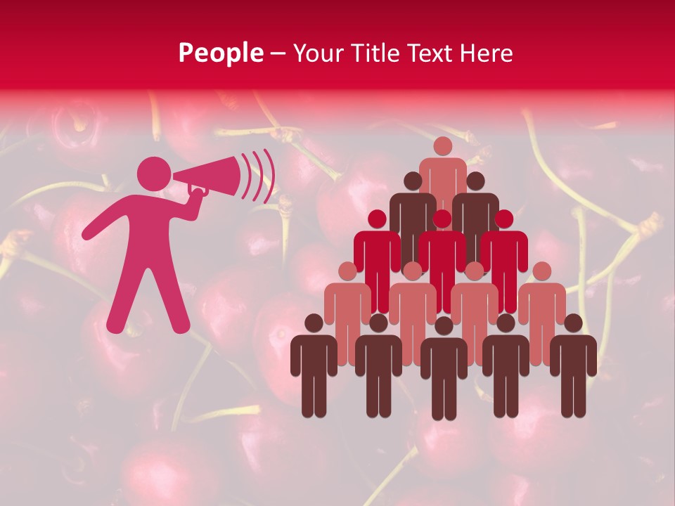 Red Cherries For Sale On A Market PowerPoint Template