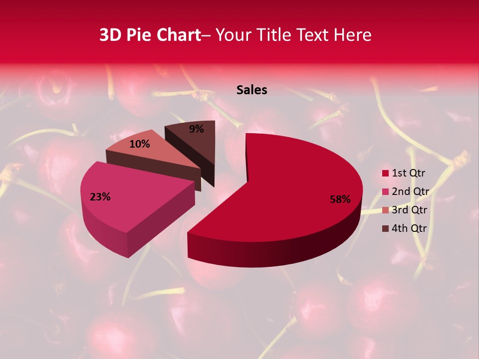 Red Cherries For Sale On A Market PowerPoint Template
