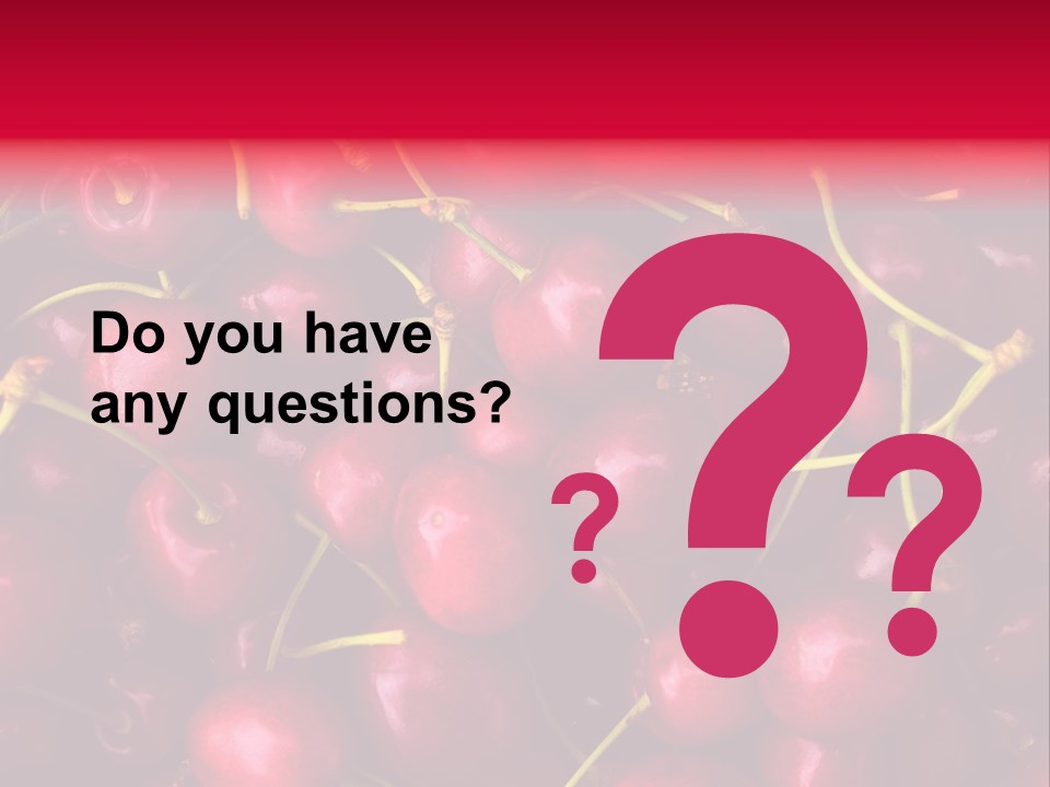Red Cherries For Sale On A Market PowerPoint Template