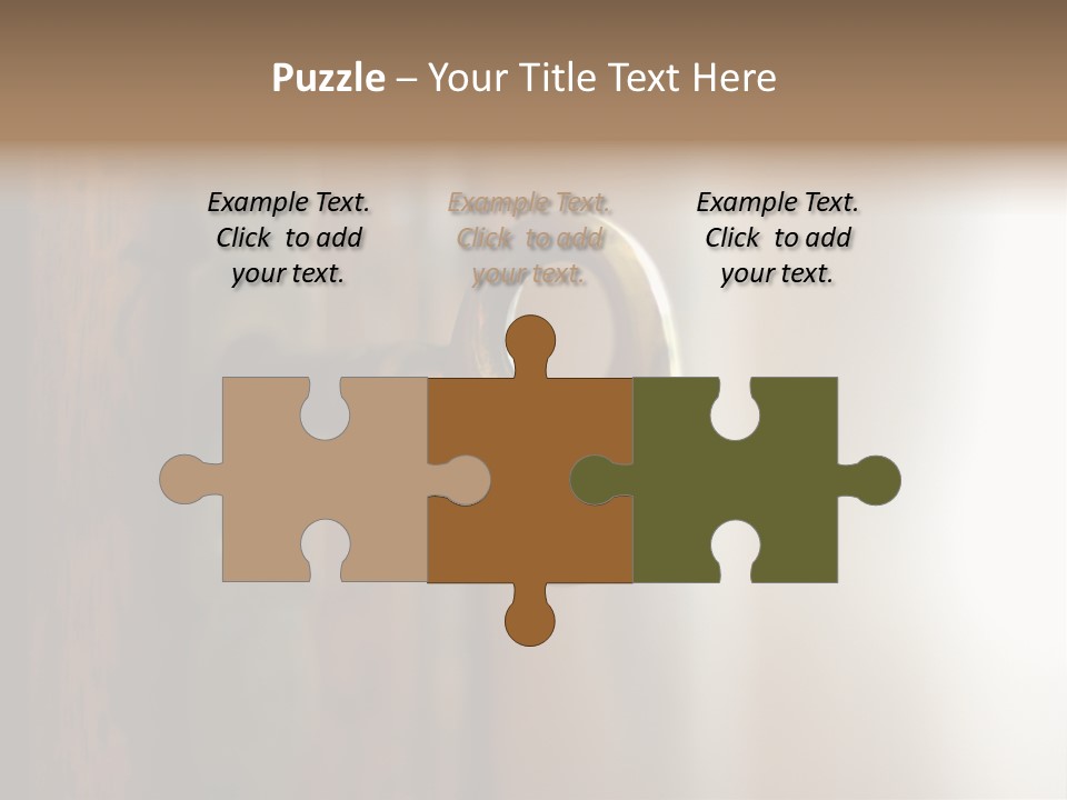 A Wooden Door With A Key On It PowerPoint Template