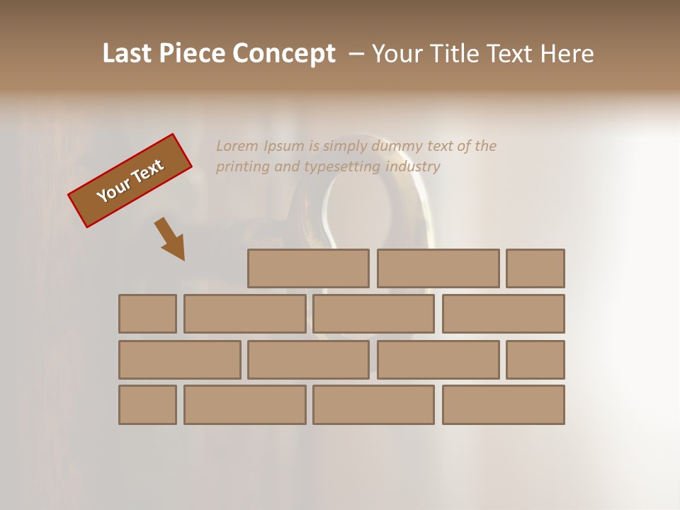 A Wooden Door With A Key On It PowerPoint Template