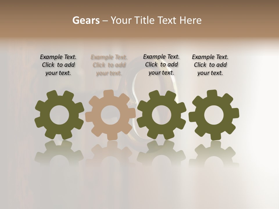 A Wooden Door With A Key On It PowerPoint Template