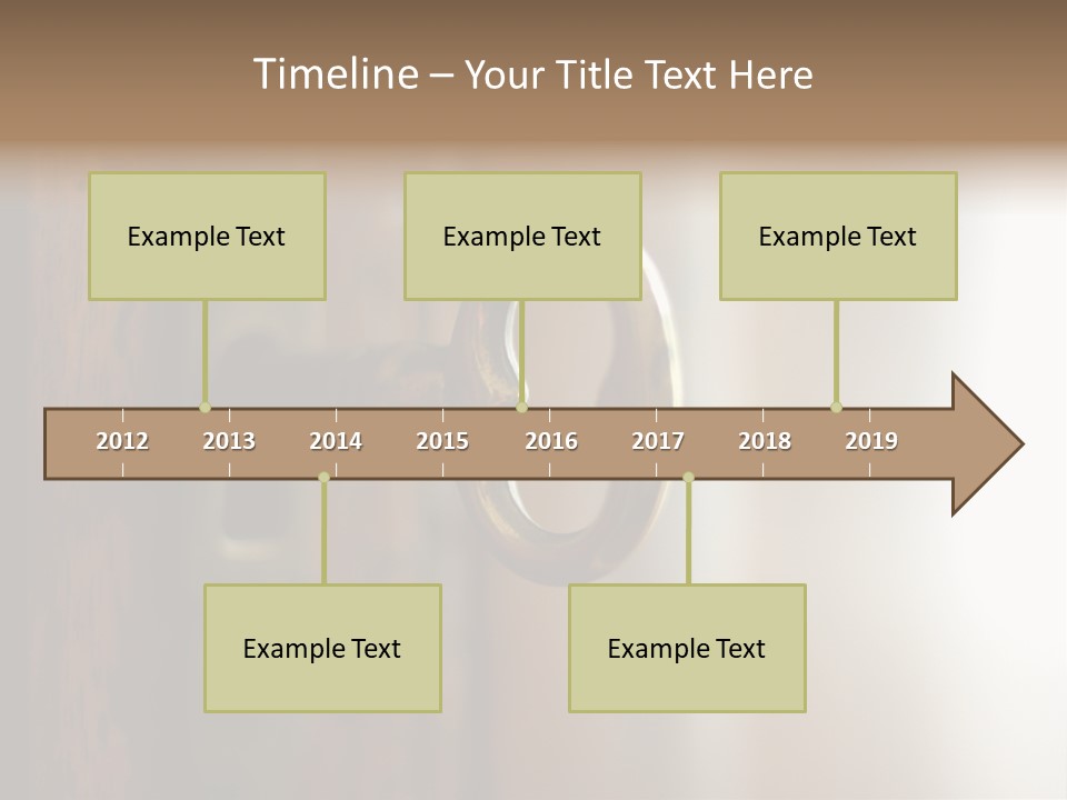 A Wooden Door With A Key On It PowerPoint Template