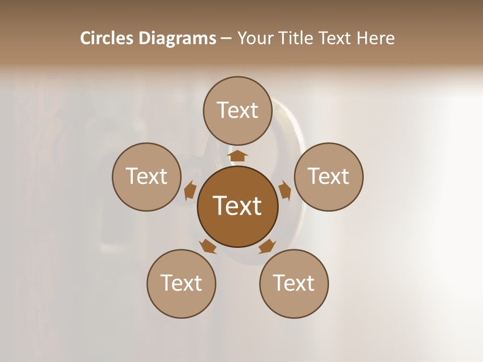 A Wooden Door With A Key On It PowerPoint Template