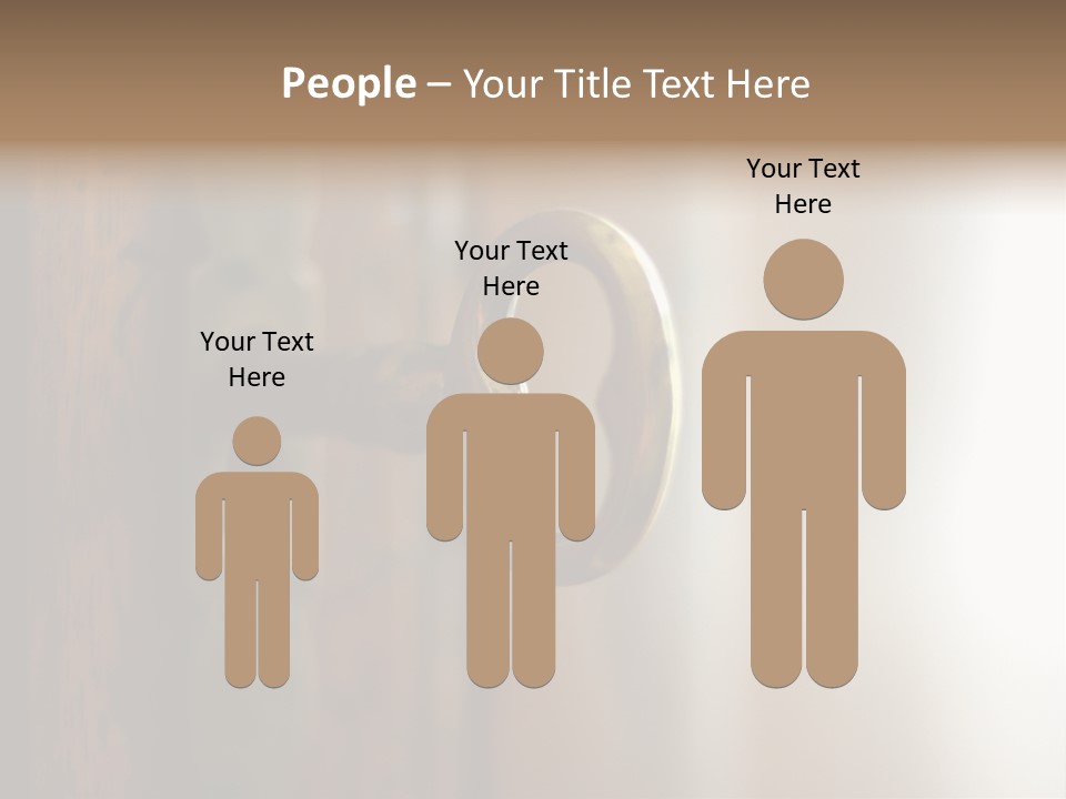 A Wooden Door With A Key On It PowerPoint Template