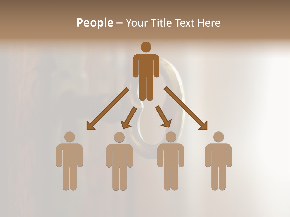 A Wooden Door With A Key On It PowerPoint Template