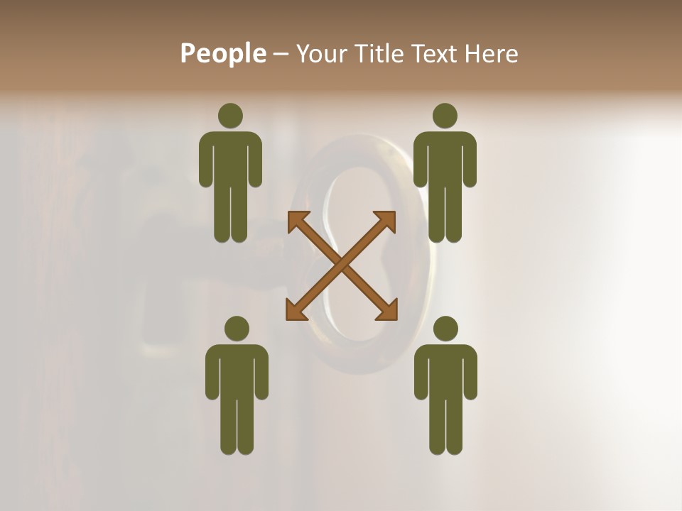 A Wooden Door With A Key On It PowerPoint Template