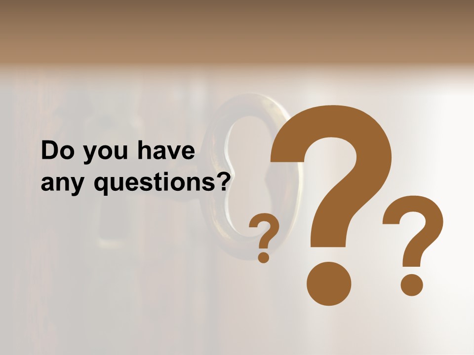 A Wooden Door With A Key On It PowerPoint Template