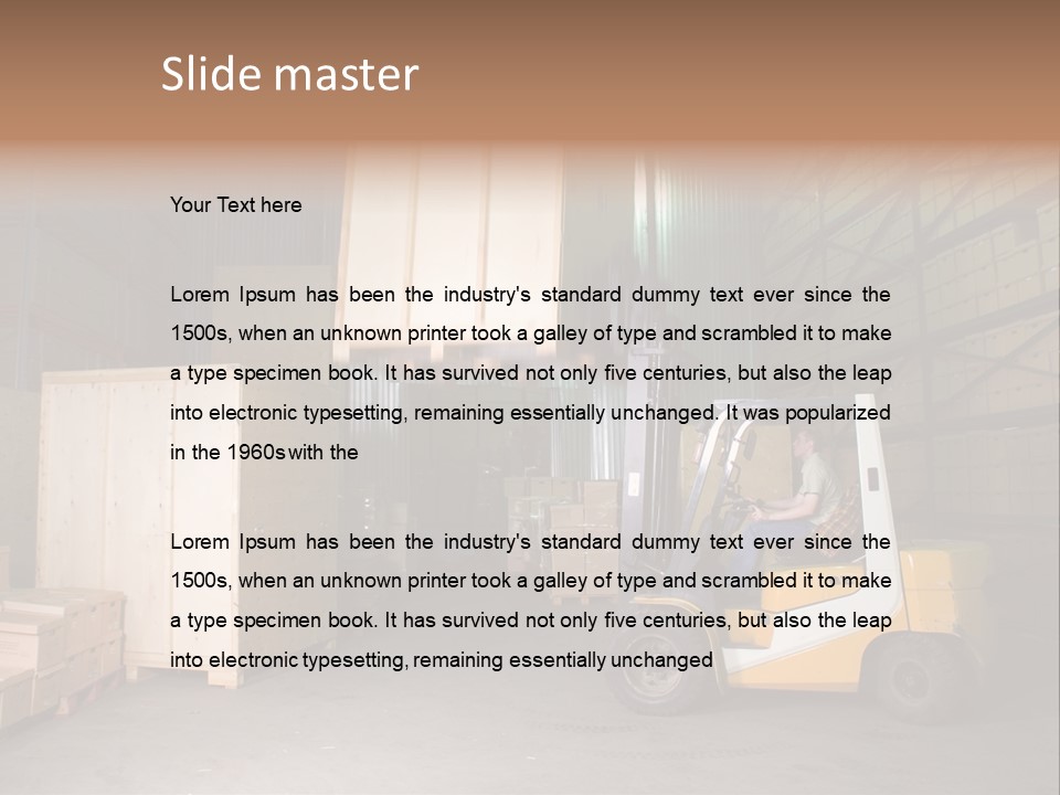 Man Working On The Truck In The Warehouse PowerPoint Template