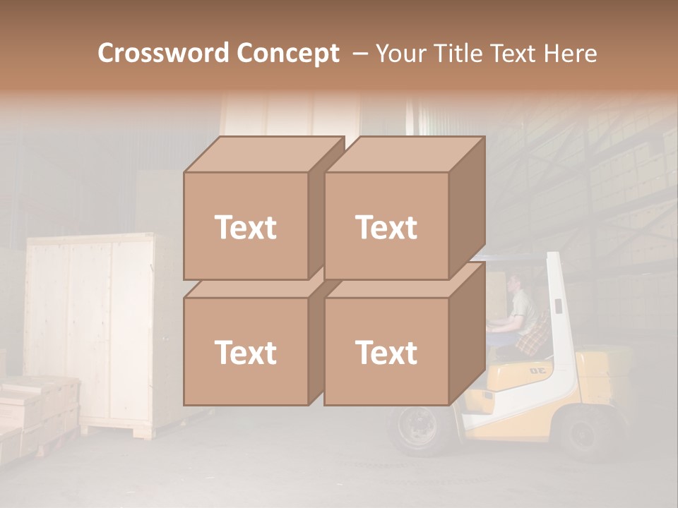 Man Working On The Truck In The Warehouse PowerPoint Template
