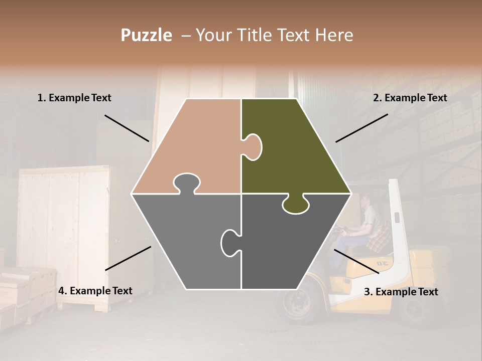 Man Working On The Truck In The Warehouse PowerPoint Template